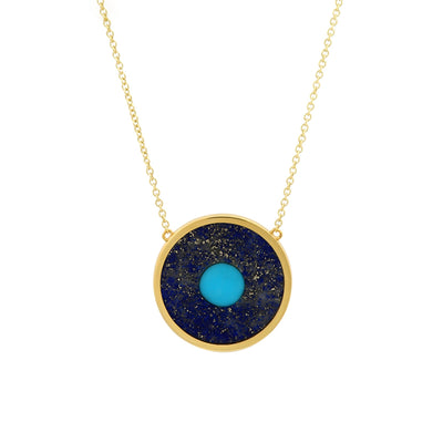 Lapis Inlay Evil Eye Necklace