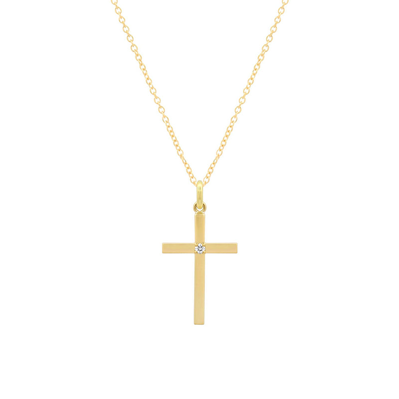 Large Cross with Diamond Accent Necklace