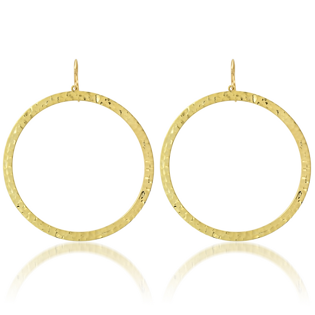 Extra Large Hammered Open Circle Earrings
