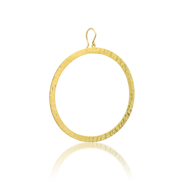Extra Large Hammered Open Circle Earrings
