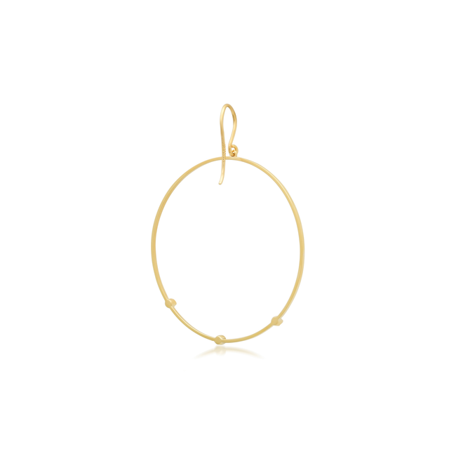 Large Open Circle Earrings with 3 Illusion Set Diamonds