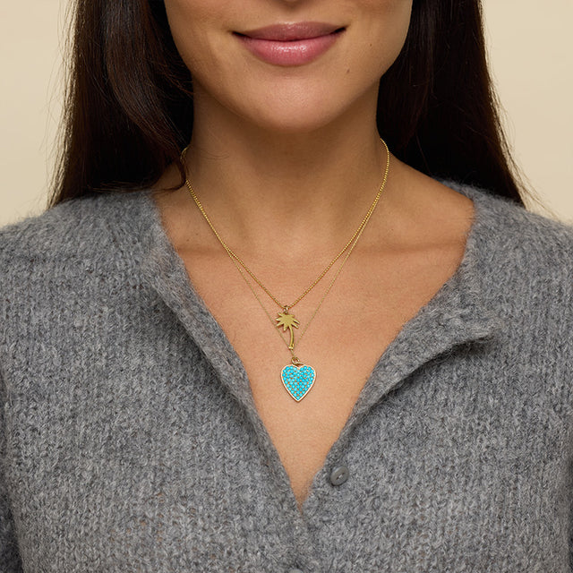 Turquoise Cabochon Heart Necklace