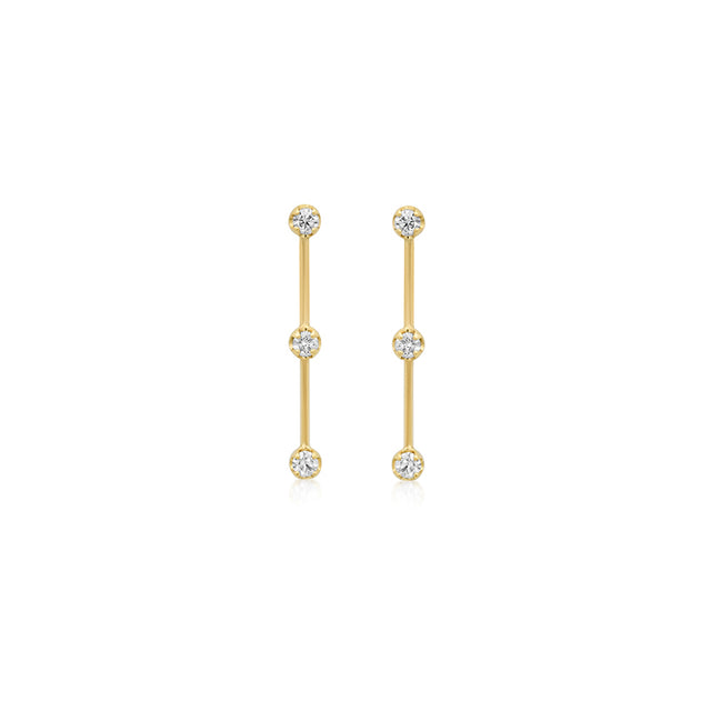 3 illusion Set Diamond Linear Studs