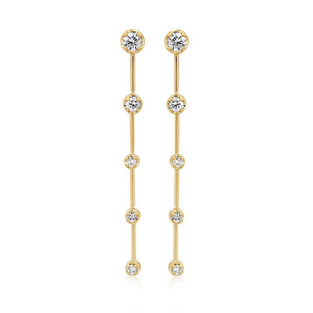 Linear Illusion Set Diamond Earrings