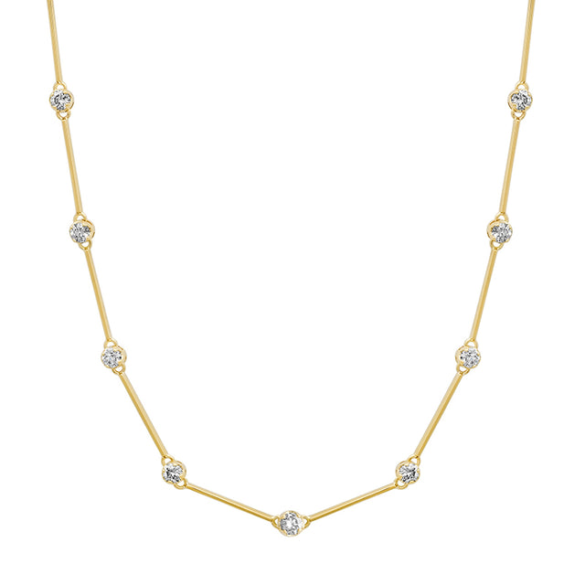 Linear Illusion Set Diamond Necklace