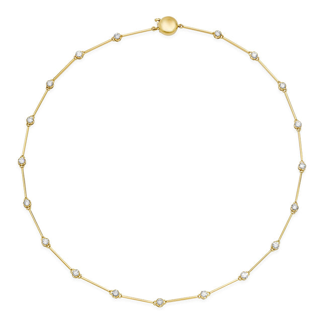 Linear Illusion Set Diamond Necklace