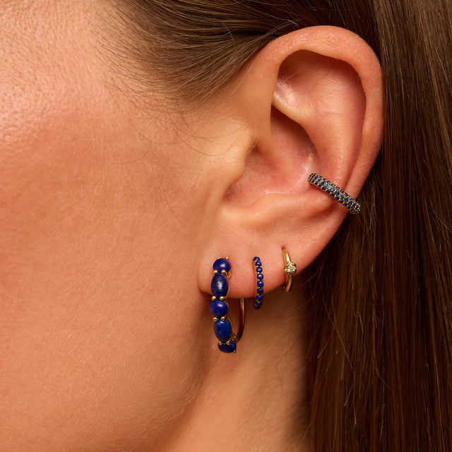 Small Lapis Mosaic Hoops