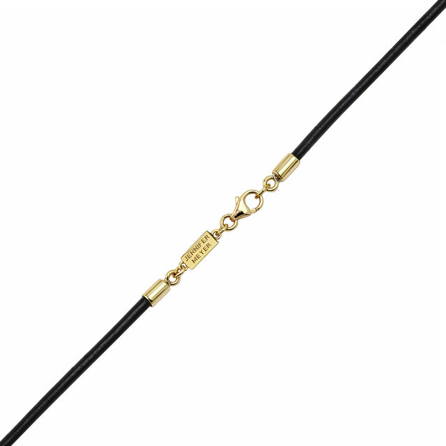 Illusion Set Diamond and Leather Cord Necklace