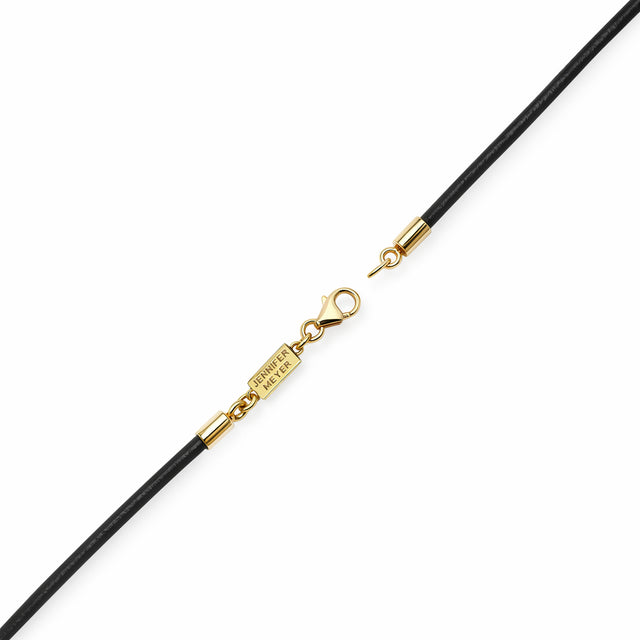Illusion Set Diamond and Leather Cord Necklace