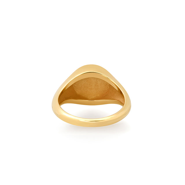 Small Good Luck & Clover Sentiment Signet Ring