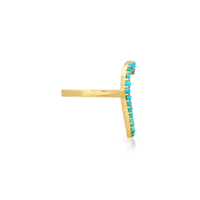 Turquoise Luxe Open Heart Ring