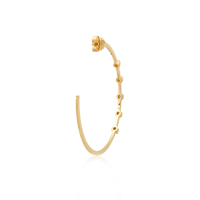 Medium Hoops with 5 Illusion Set Diamonds