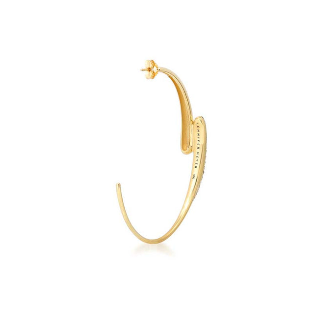 Medium Double Dome Hoops with Diamond Accent