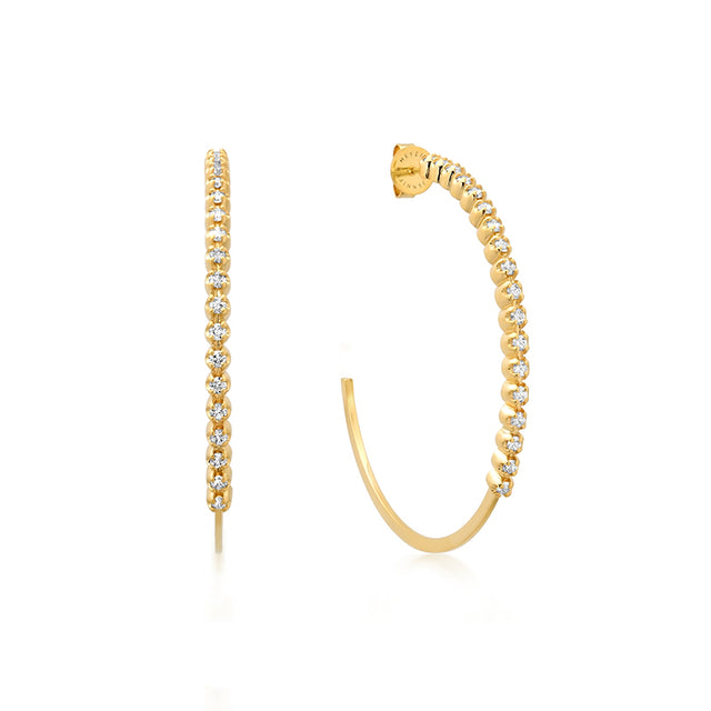 Medium Hoops with Illusion Set Diamonds