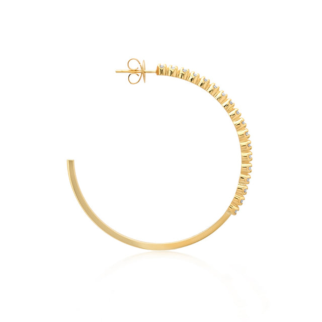 Medium Hoops with Illusion Set Diamonds