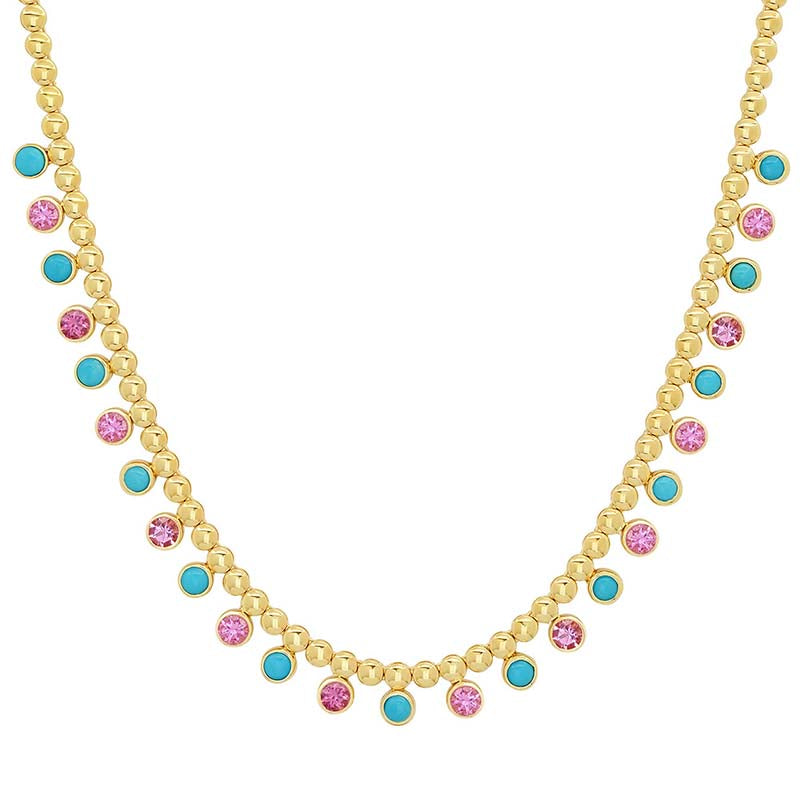 Rainbow Sapphire, Tsavorite Garnet & Diamond Flush Set Pendant/Necklac |  Carol & Company