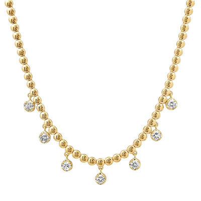 Bezel Tennis Necklace With 7 Medium Illusion Set Diamonds