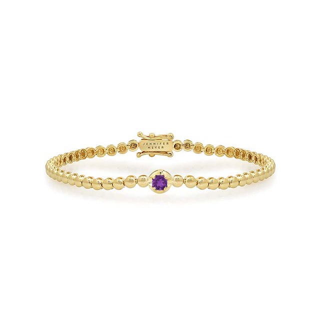 Bezel Tennis Bracelet With Illusion Set Amethyst Center