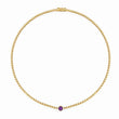 Mini Bezel Tennis Necklace with Illusion-Set Amethyst Accent