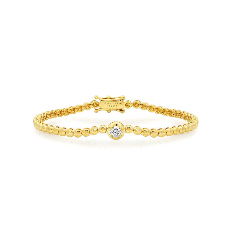 Mini Bezel Tennis Bracelet With Illusion Set Diamond Center
