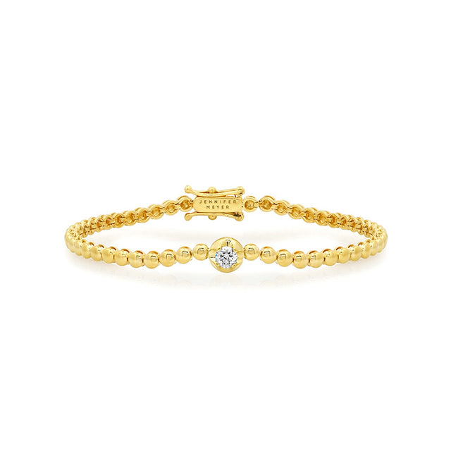 Bezel Tennis Bracelet With Illusion Set Diamond Center