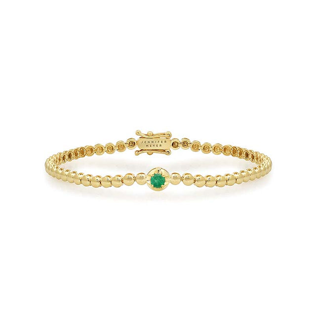 Bezel Tennis Bracelet With Illusion Set Emerald Center