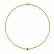 Mini Bezel Tennis Necklace with Illusion-Set Emerald Center