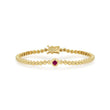 Mini Bezel Tennis Bracelet With Illusion Set Ruby Center