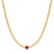 Mini Bezel Tennis Necklace With Illusion-Set Ruby Center