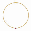 Mini Bezel Tennis Necklace With Illusion-Set Ruby Center
