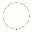 Mini Bezel Tennis Necklace With Illusion Set Ruby Center