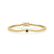 Mini Bezel Tennis Bracelet With Illusion-Set Blue Sapphire Center