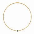 Mini Bezel Tennis Necklace With Illusion-Set Blue Sapphire Center