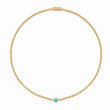 Mini Bezel Tennis Necklace With Illusion-Set Turquoise Center