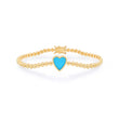 Mini Bezel Tennis Bracelet with Turquoise Inlay Heart