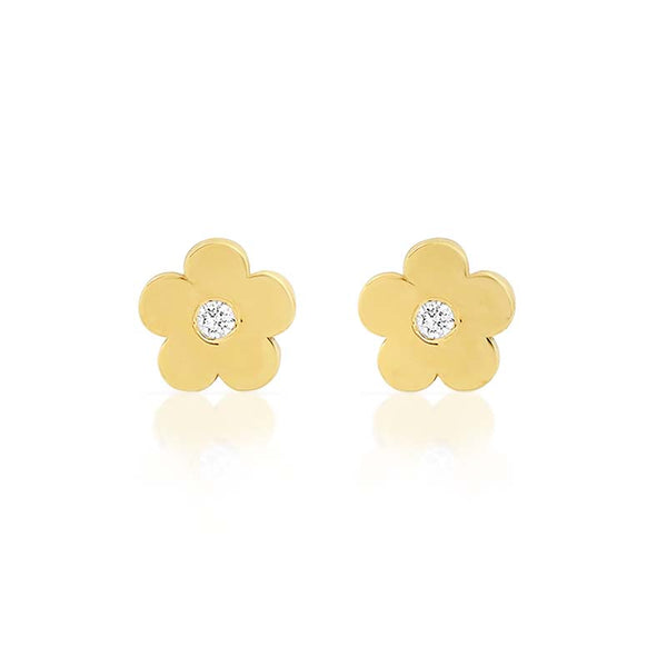 Mini Daisy Studs with Diamond Center for Women | Jennifer Meyer