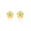 Mini Daisy Studs with Turquoise Center