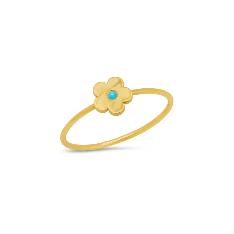 Mini Daisy Ring with Turquoise Center