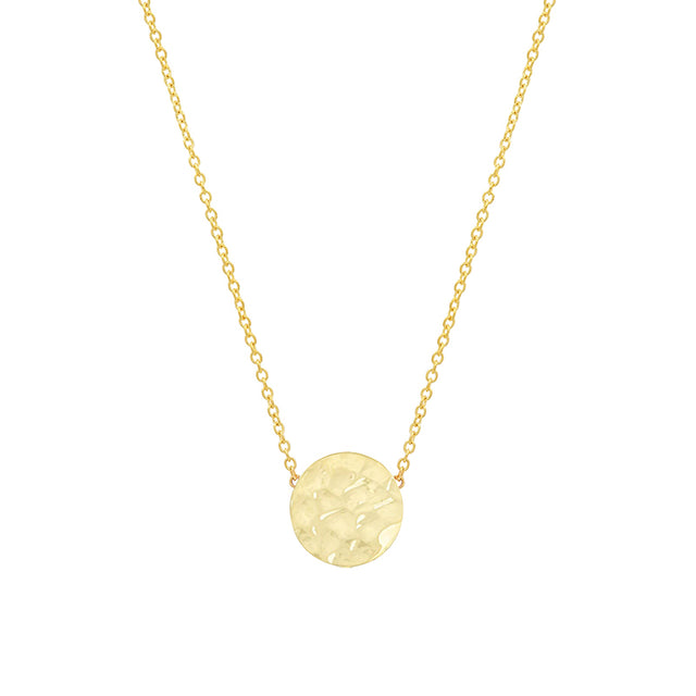 Mini Hammered Disc Necklace