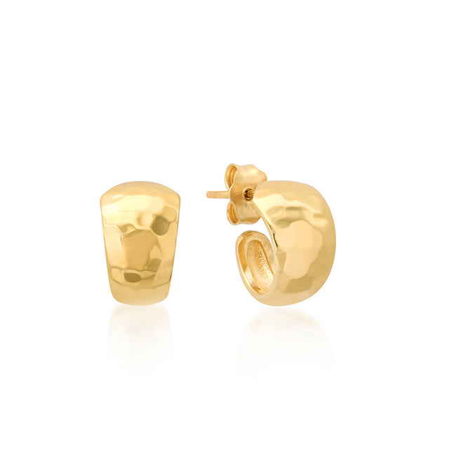 Mini Hammered Tapered Hoops