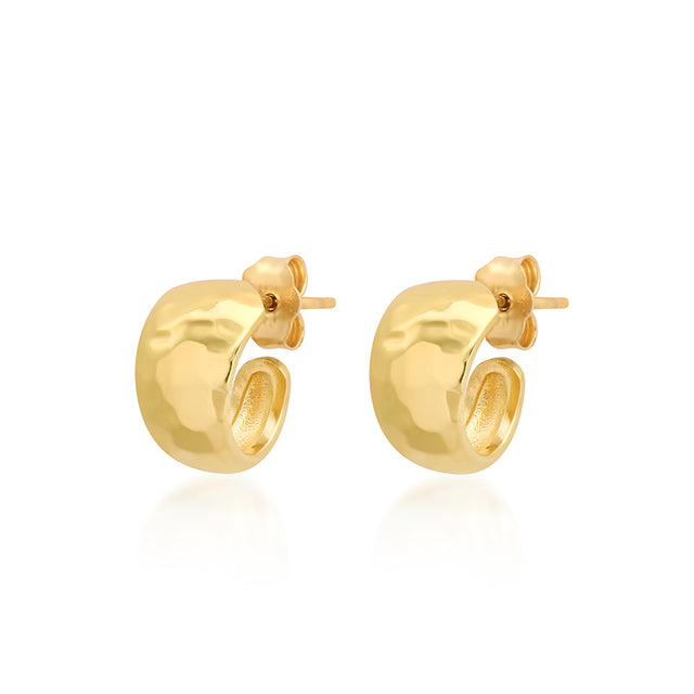 Mini Hammered Tapered Hoops