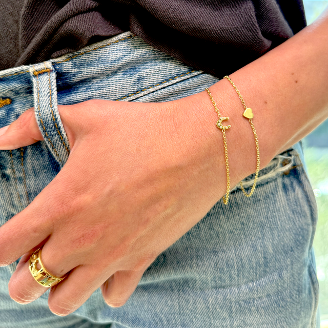 Mini Horseshoe Bracelet with Diamond Accents