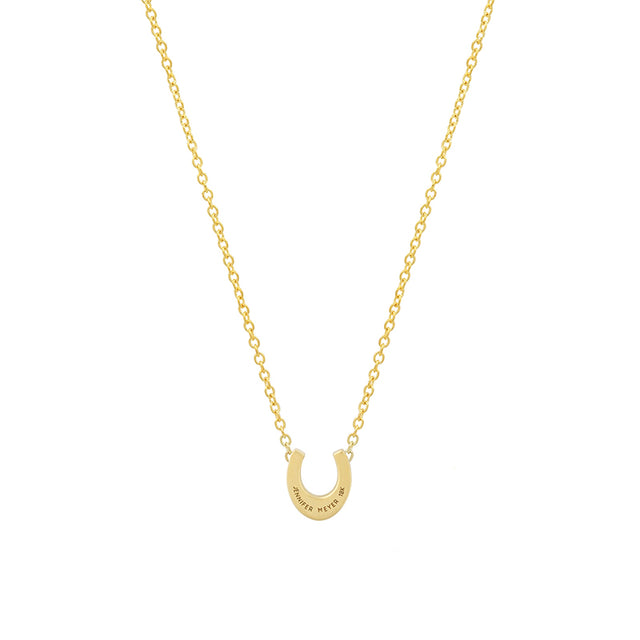 Mini Horseshoe Necklace with Diamond Accents