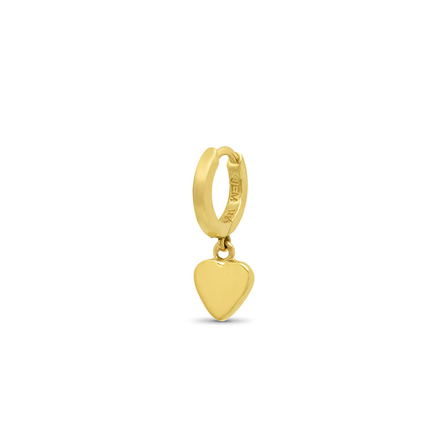 Single Mini Huggie with Heart Drop