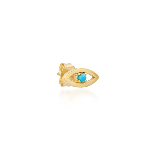 Mini Open Evil Eye Studs with Turquoise Center