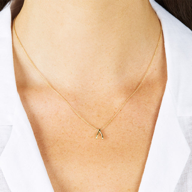Mini Wishbone Necklace