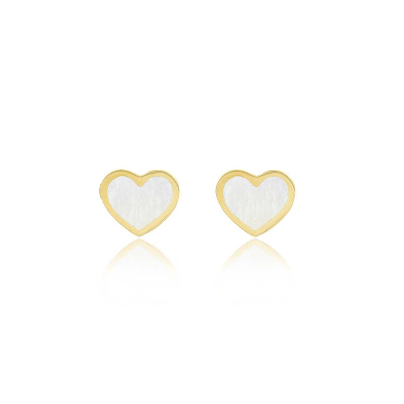 Mother of Pearl Inlay Heart Studs