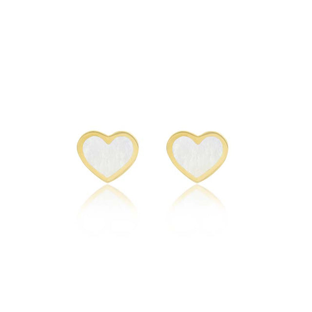 Mother of Pearl Inlay Heart Studs