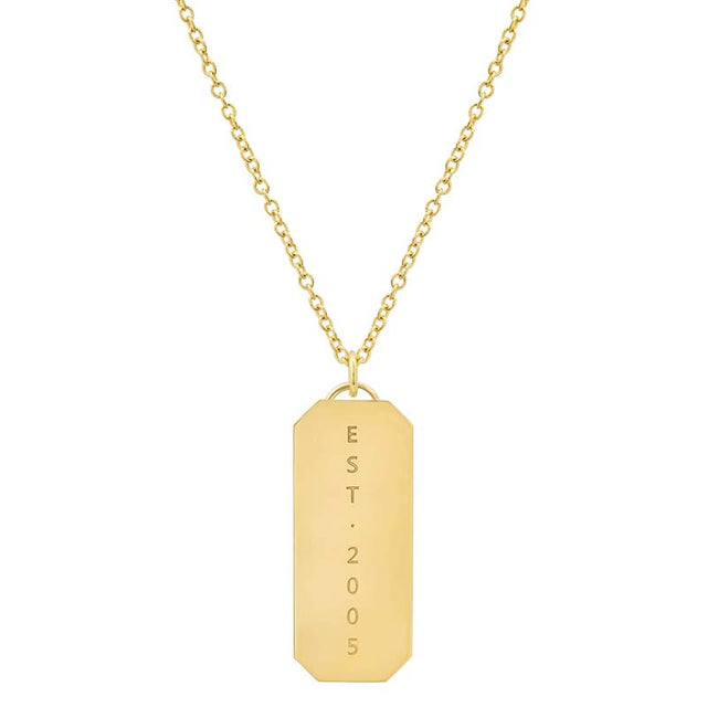 Nameplate Tag Pendant Necklace