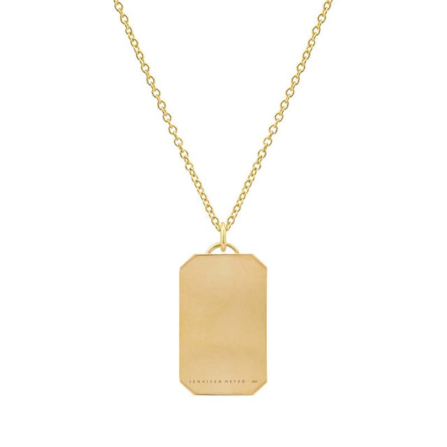 Onyx Inlay Tag Pendant Necklace